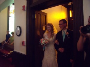 Danielle and my husband, Jeff, getting ready to walk down the aisle